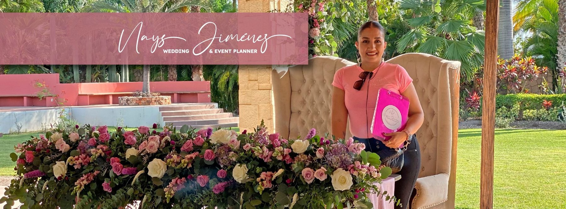 Nays Jiménez coordinando una boda en jardín